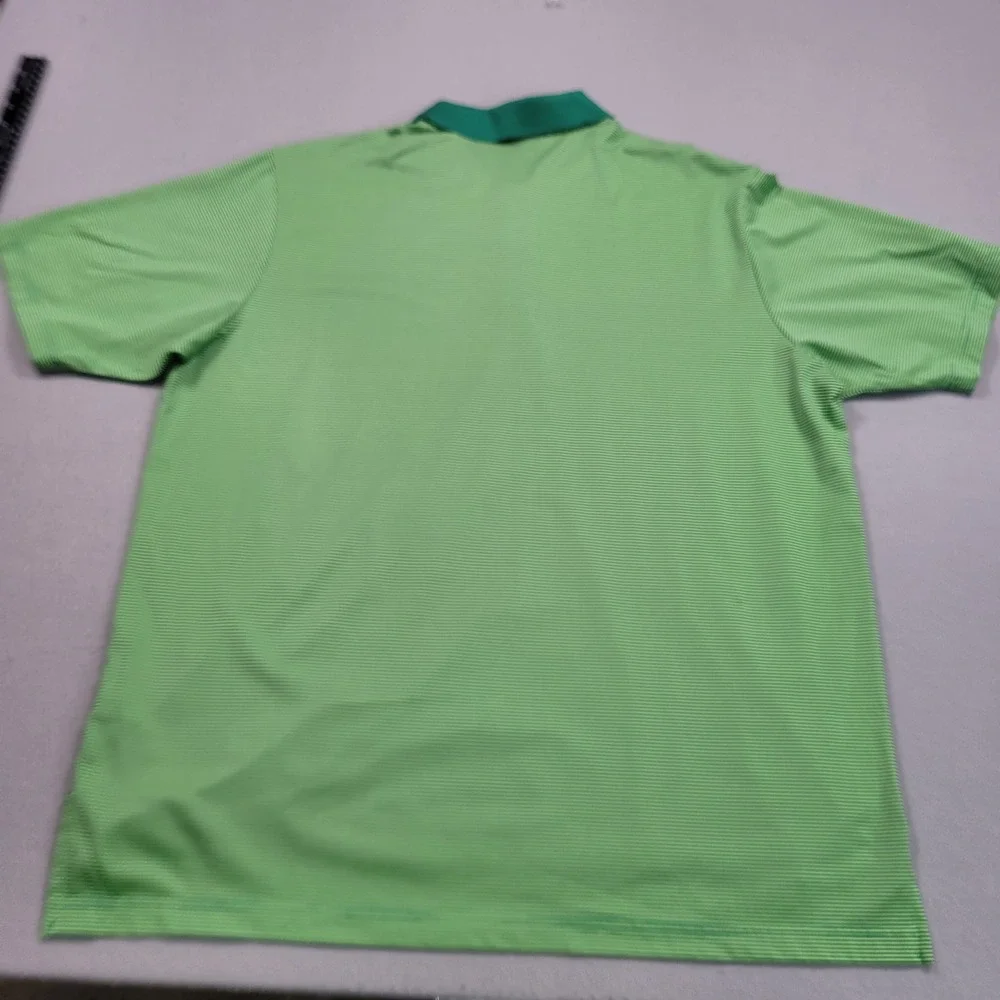 Adidas‎ Climalite Golf Polo Shirt Green Striped XL Mens Short Sleeve EUC